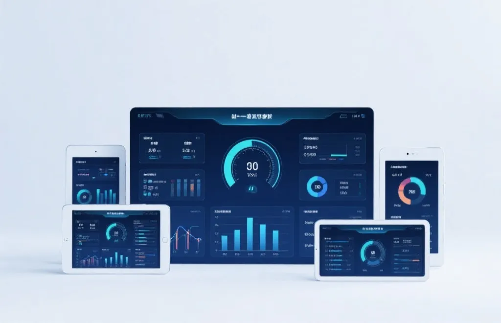 多端数据统计视图，简洁科技感界面